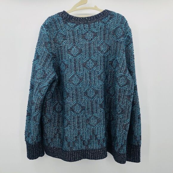 Victoria's Secret Blue Teal High Low Cotton Wool Alpaca Blend Sweater Size XL - Picture 8 of 8